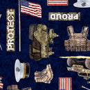 QT Patriot Marines Allover - 30939-N Navy - Cotton Fabric