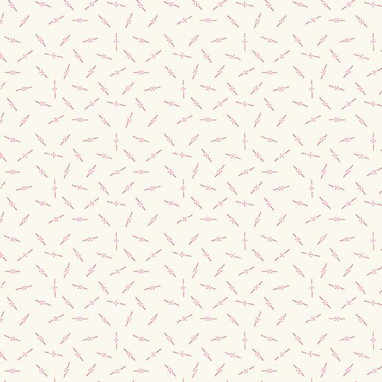 AND Dewdrops Check and Lines - A-723-E Dragonfruit - Cotton Fabric