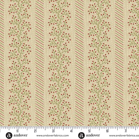 AND Joy Mistletoe - A-1049-L Peppermint - Cotton Fabric