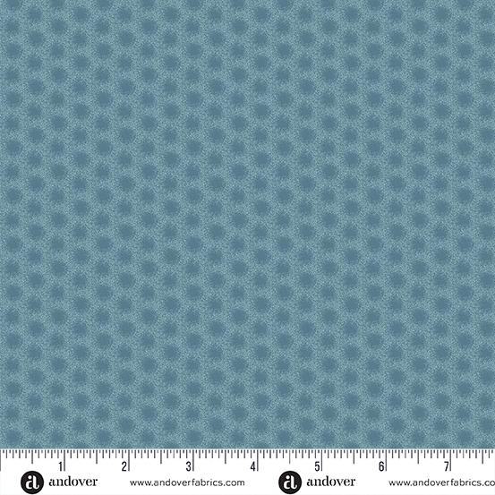 AND Sewing Basket Pebbles - A-950-B Sapphire - Cotton Fabric