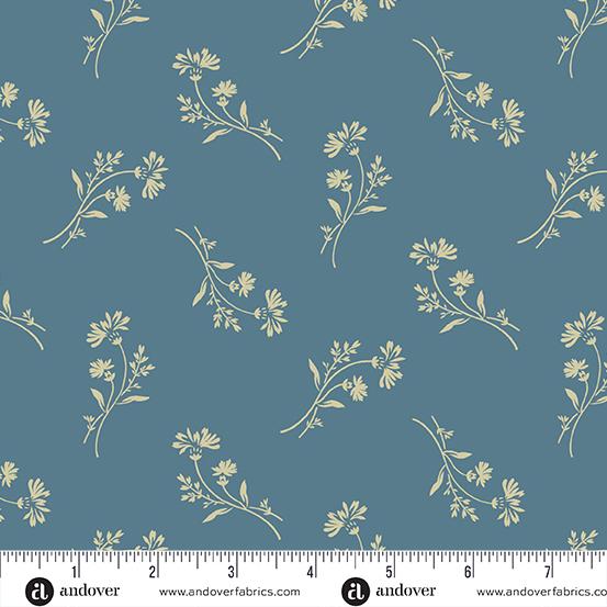 AND Sewing Basket Petunia - A-949-B Sapphire - Cotton Fabric
