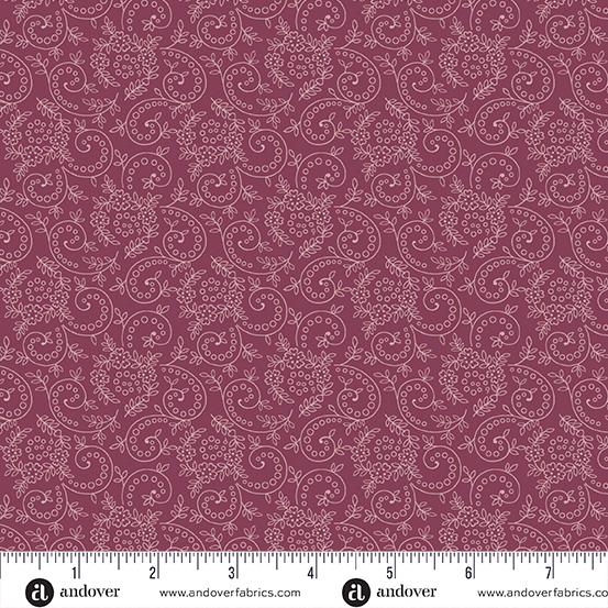 AND Sewing Basket Seagrass - A-953-E Ruby - Cotton Fabric