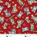 BLK A Purr-fect Holiday Season - 4061-88 Red - Cotton Fabric