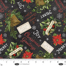 BLK Be Merry and Shine Bright - 4127-95 Charcoal - Cotton Fabric