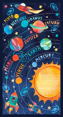 BLK Blast Off Solar System Panel - 2798P-77 Navy - Cotton Fabric