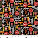 BLK Fire Alarm - 4096-99 Black - Cotton Fabric