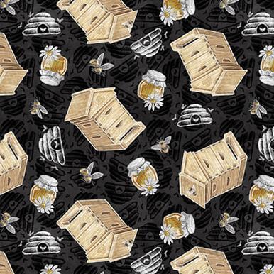BLK Late Summer Harvest - 3308-99 Charcoal - Cotton Fabric