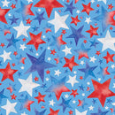 BLK Lucky Stars - 3906-75 Med. Blue - Cotton Fabric