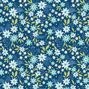 BTX Among The Wildflowers II Primrose - 17102-11 Indigo - Cotton Fabric
