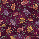BTX Autumn Breeze Dancing Leaves - 17150-67 Plum - Cotton Fabric