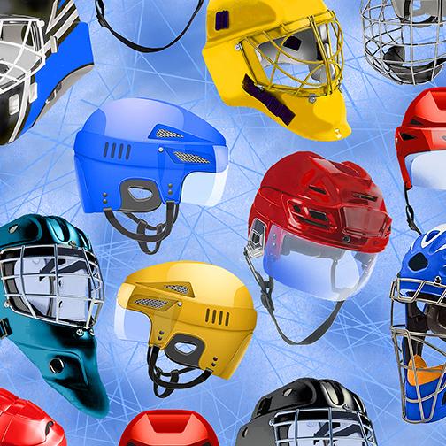 BTX Power Play Hockey Helmets - 12453-05 Light Blue - Cotton Fabric