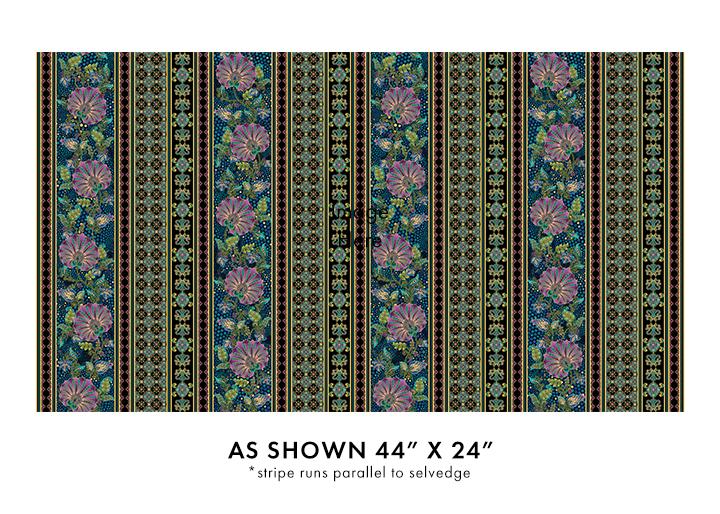 BTX Shangri-La 16112M-12 Black/Multi - Metallic Cotton Fabric