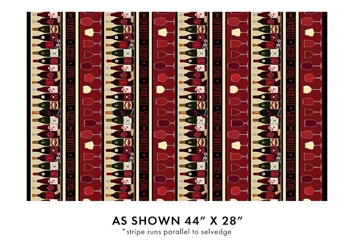 BTX Uncork & Unwind Stripe Multi - 14542-99 Black - Cotton Fabric