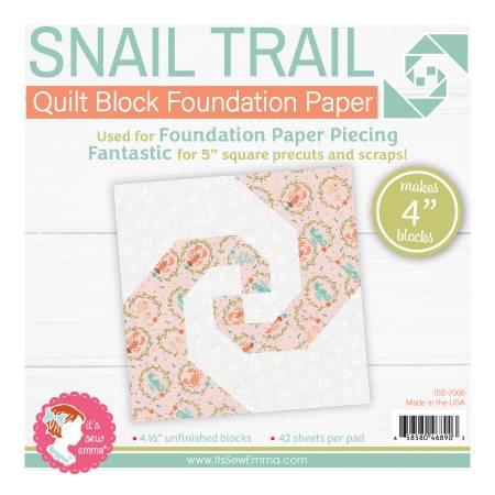 CHK 4in Snail Trail Quilt Block Foundation Papers - ISE-7005