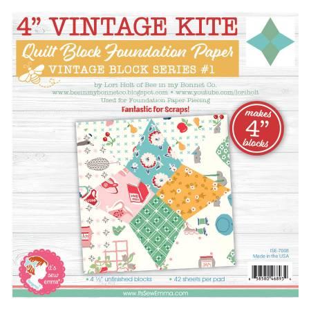CHK 4in Vintage Kite Quilt Block Foundation Papers - ISE-7008