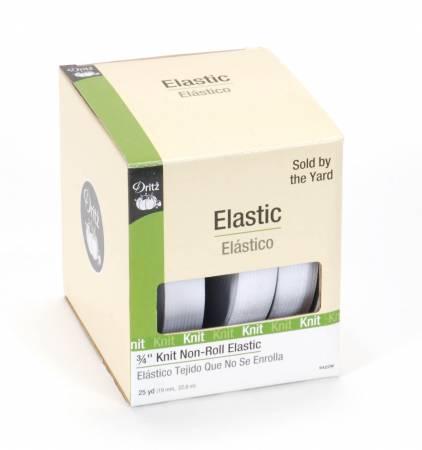 CHK White Non-Roll Knit Elastic 3/4in - 9422W