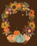 CWH The Awe Of Autumn Wreath Panels - PD16198-BROWN - Cotton Fabric