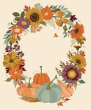 CWH The Awe Of Autumn Wreath Panels - PD16198-CREAM - Cotton Fabric