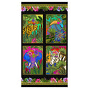 CWRK Earth Song Digital 24" Panel - Y4016-3M Black Metallic - Cotton Fabric