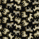 CWRK Earth Song Digital Zebras - Y4021-3M Black Metallic - Cotton Fabric