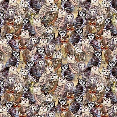 CWRK Wild Wonder Digital Packed Owls - Y4074-55 Multi - Cotton Fabric