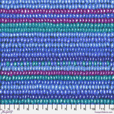 FS Vintage Bead Stripe - PWGP050.COBALT - Cotton Fabric