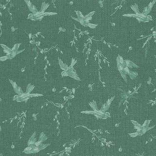 MAY Birdsong - 10651-G Dark Green - Cotton Fabric