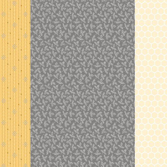 MB Birds and Bees Strip It - R190740D-YELLOW - Cotton Fabric