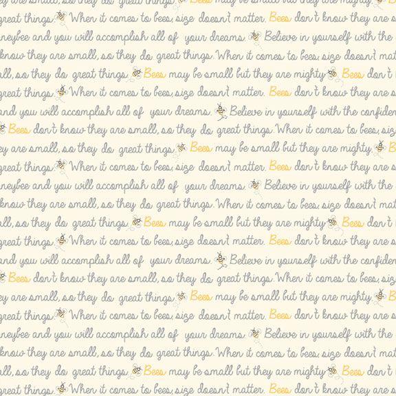 MB Birds and Bees Writing - R190743D-CREAM - Cotton Fabric