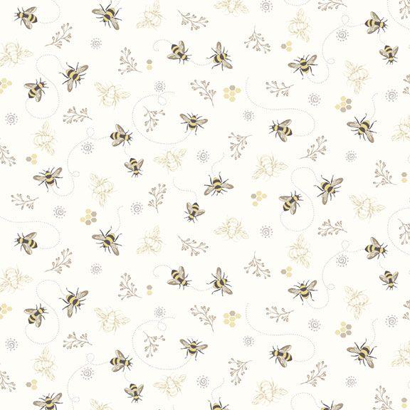 MB Honeycomb Gardens Busy Bees - R210786D-CREAM - Cotton Fabric