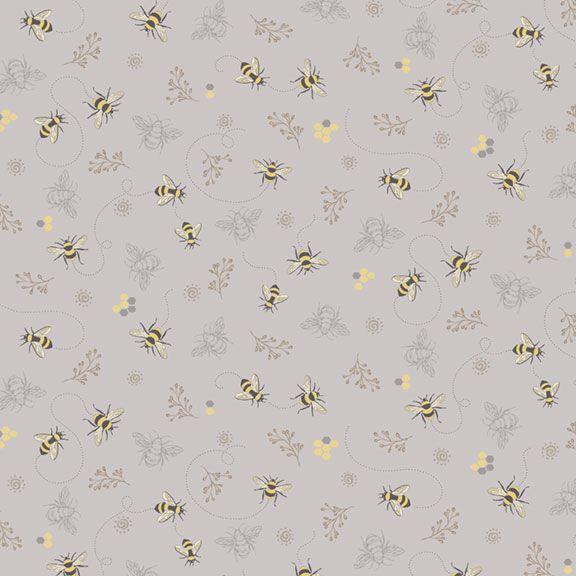 MB Honeycomb Gardens Busy Bees - R210786D-GRAY - Cotton Fabric
