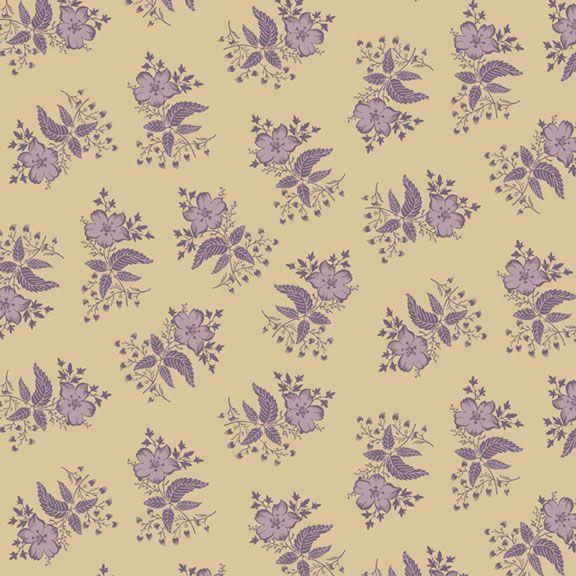 MB I Love Purple Floret - R330687-TAN - Cotton Fabric