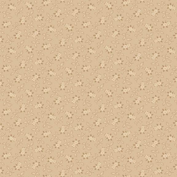 MB Indigo and Cheddar Rose Twill - R330773-BEIGE - Cotton Fabric