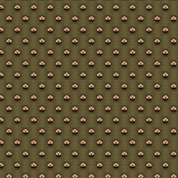 MB Piecemaker's Sampler Dot Flower - R170790-GREEN - Cotton Fabric