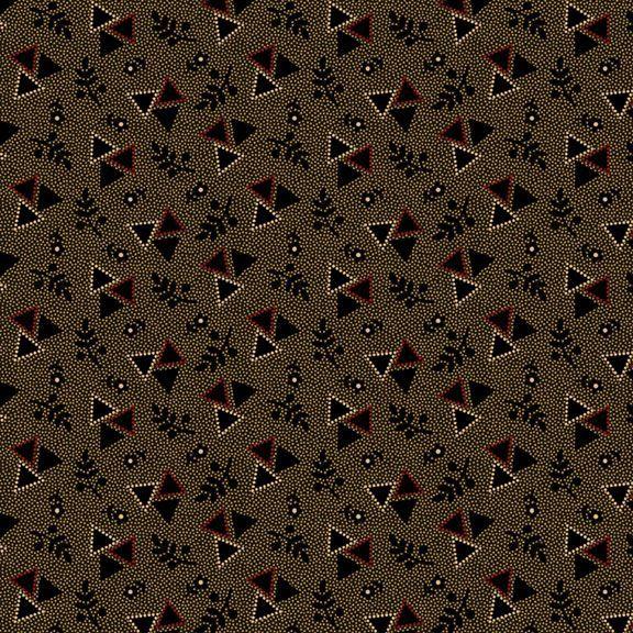 MB Strawberry Emery Tumbling Triangles - R170867D-BLACK - Cotton Fabric