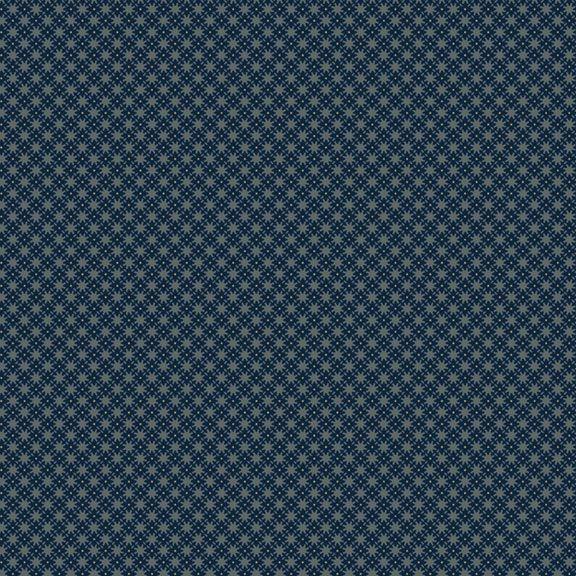 MB Sturbridge Floral Petites Gear Grid - R170716-BLUE - Cotton Fabric