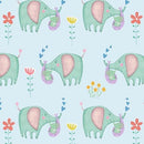 MM Baby Love Baby Elephant - DC11591-BLUE Blue - Cotton Fabric