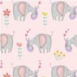 MM Baby Love Baby Elephant - DC11591-PINK Pink - Cotton Fabric