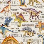 MM Dinosaurs, Dinosaurs Dinosaur Land - DCX11144-CREAM - Cotton Fabric