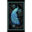 MM Magnificent Peacock Panel - CM11849-BLAC-D - Cotton Metallic Fabric
