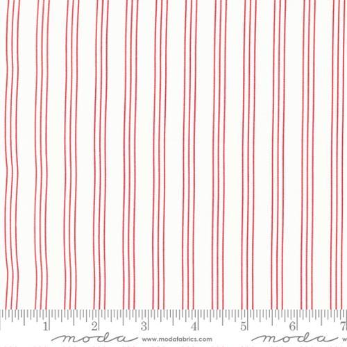 MODA Lighthearted Stripe - 55296-11 Cream Red - Cotton Fabric