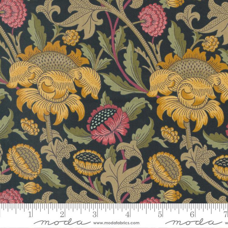 MODA Morris Meadow 8370-21 Damask Black - Cotton Fabric