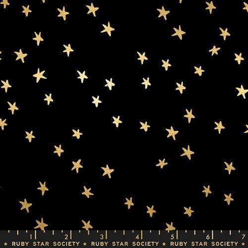 MODA Starry Ruby Star - RS4109-50M Black Gold - Cotton Fabric