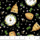 NCT Honey & Clover - 27032-99 Black Multi - Cotton Fabric
