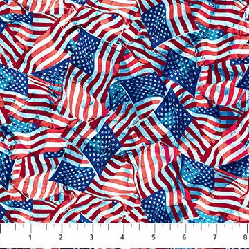 NCT Patriot Flags - DP25538-48 Navy Multi - Cotton Fabric