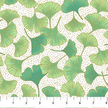 NCT Shimmer Ginkgo Garden - 26854M-10 White - Cotton Fabric
