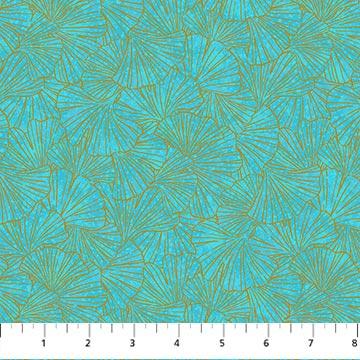 NCT Shimmer Ginkgo Garden - 26856M-64 Turquoise - Cotton Fabric