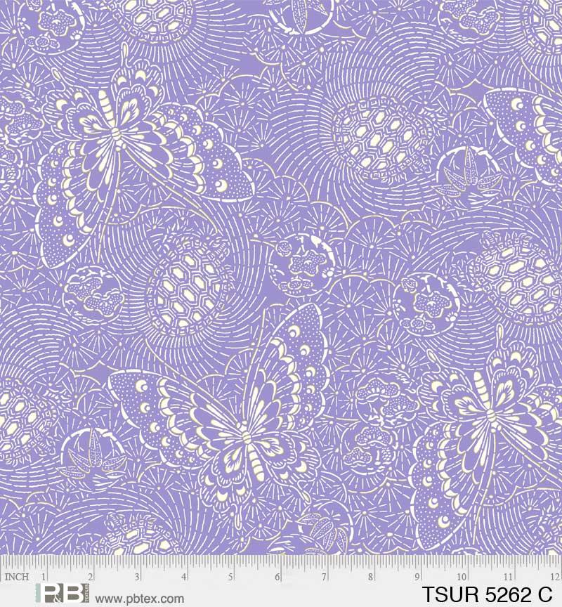 PB Tsuru Butterfly Linework - 05262-C - Cotton Fabric