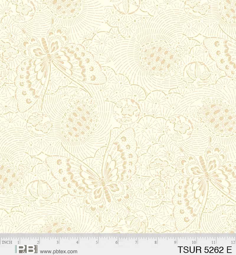 PB Tsuru Butterfly Linework - 05262-E - Cotton Fabric