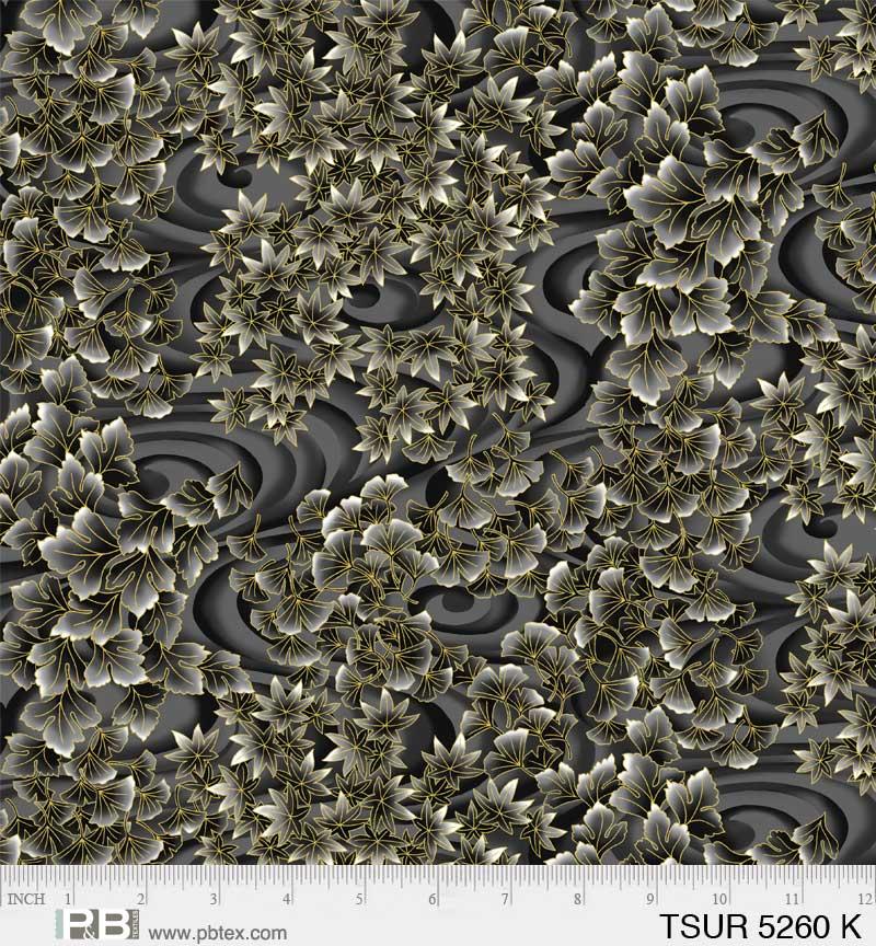 PB Tsuru Swirling Leaves - 05260-K - Cotton Fabric